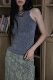 Pigment washing ribbed sleeveless