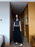 SWEAT SHIRRING MIDI SKIRT