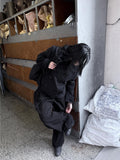 BLACK BUTTON SHORT COAT