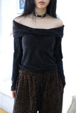 Soft twist off-shoulder knit