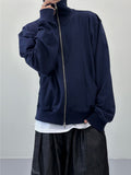 Direct high neck sweat zip-up