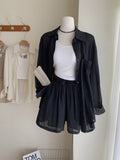 Weekend Linen Shirt Shorts Set