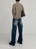 Lambswool V-Neck Cropped Cardigan