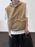 Crop Washer Pocket Hood Vest