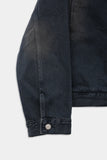 Smog Washed Hood Denim Zip-Up