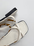 Ribbon strap flip-flop sandals