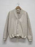 Woolen no collar string cardigan