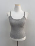 Ribbed U-neck Bra Top Sleeveless