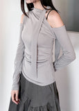 TIE OFF SHOULDER LONGSLEEVE