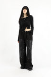 Crop shirring halter tee