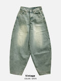 Ramie Brush Balloon Denim Pants
