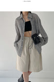 Linen Gingham Check Overfit Shirt