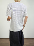Stripe half T-shirts