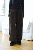 Fleece leopard banding pants