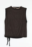 Mesh shirring via sleeveless