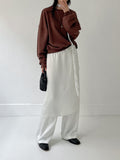Satin Tia Layered Wide Pants