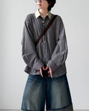 Block Stripe Balloon Shirt