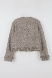 Leaf tassel tweed jacket