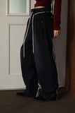 Track two-line denim pants