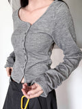 SIDE BUTTON STRAP CARDIGAN