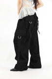 Low buckle banding denim pants
