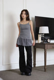Pin tuck bootcut easy pants