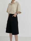 Nuel Cotton Bermuda Wide Pants