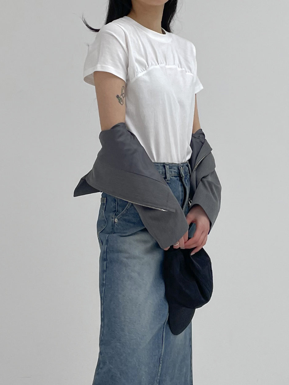 【INCHANT ME】675 Raw Denim Midi Skirt INCHANT ME(インチャントミー) - 675ローデニムミディスカート