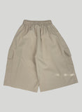 Side Tuck Cotton Cargo Bermuda Pants