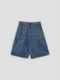 Graffiti denim half pants