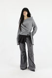 Clio wrap diagonal knit top