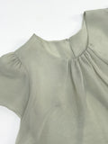 Organza Plain Layered Short Sleeve Blouse
