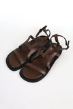 T dark strap sandals