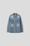 Snap Button Denim Shirt Jacket