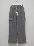 [unisex] Brushed cargo wide training pants