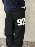 Numbering 92 Embroidered Cotton Wide Pants