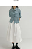 Pocket See-Through Crop Blouse