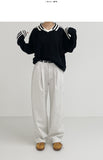 Waffle Collar Overfit Knit