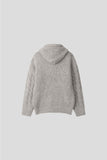Wit Cable Henley Neck Hood Knit