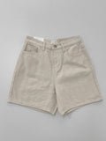Herringbone Cotton Wide Shorts