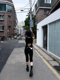 COTTON SLIM CAPRI PANTS