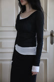Fake double slim tee