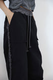 Berry flower frill pants