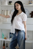 Lace Embroidered Volume Blouse