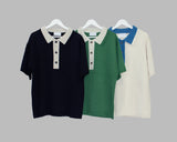 Medi collar short sleeve knit