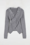 Ari fur V-neck knit