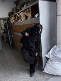 BLACK BUTTON SHORT COAT