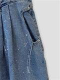 Graffiti denim half pants