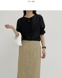Strap See-Through Long Blouse