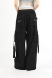 Low buckle banding denim pants